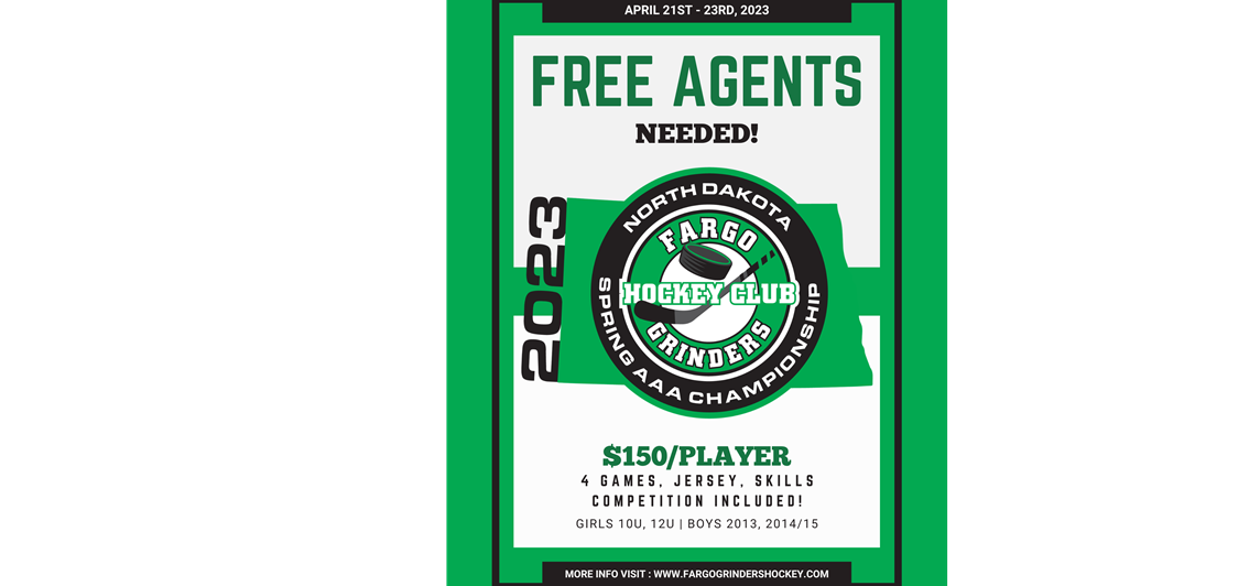 Free Agents Needed April 21st - 23rd! 